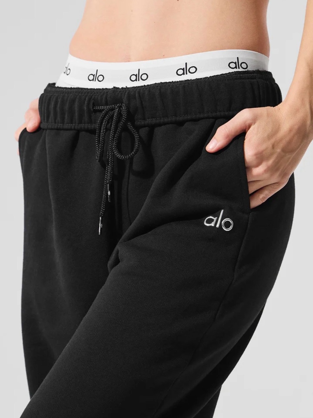 ALO Accolade Straight Leg Black Sweatpant